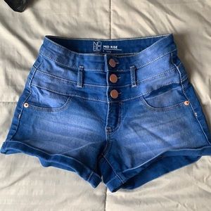 Mid-rise blue shorts
